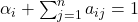 \alpha_i+\sum^n_{j=1}a_{ij}=1